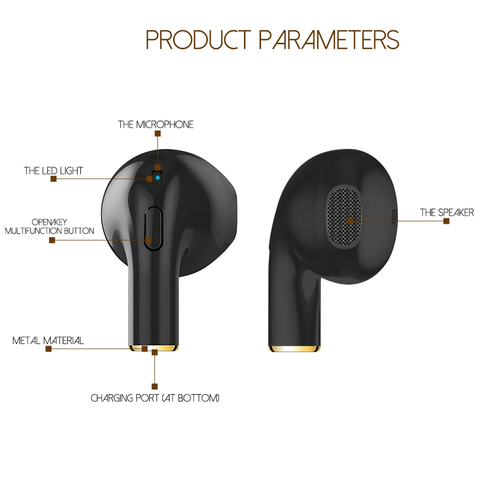 CHYI Mono Мини Bluetooth наушники с одним ухом эргономичные невидимые водонепроницаемые