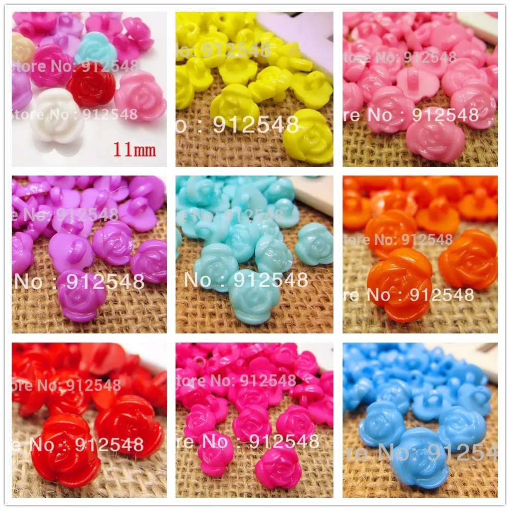 11mm Candy-colored flowers plastic buttons clothing accessories DIY handmade materials Sewing tools 50 pcs free shipping | Дом и сад