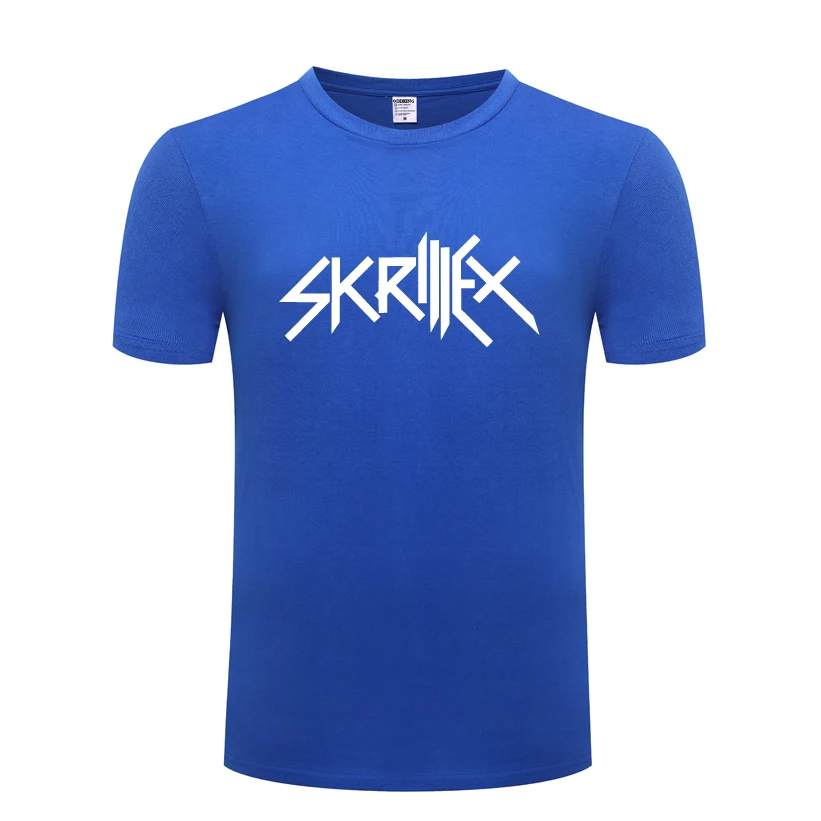Мужская футболка с надписью Music Rock DJ Skrillex повседневная хлопковая коротким