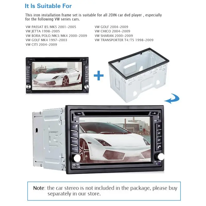 Universal Japanese Car Panel Frame 2 Din Android Media DVD MP5 Player Radio Mounting For Golf/Polo/MK3/Jetta | Автомобили и