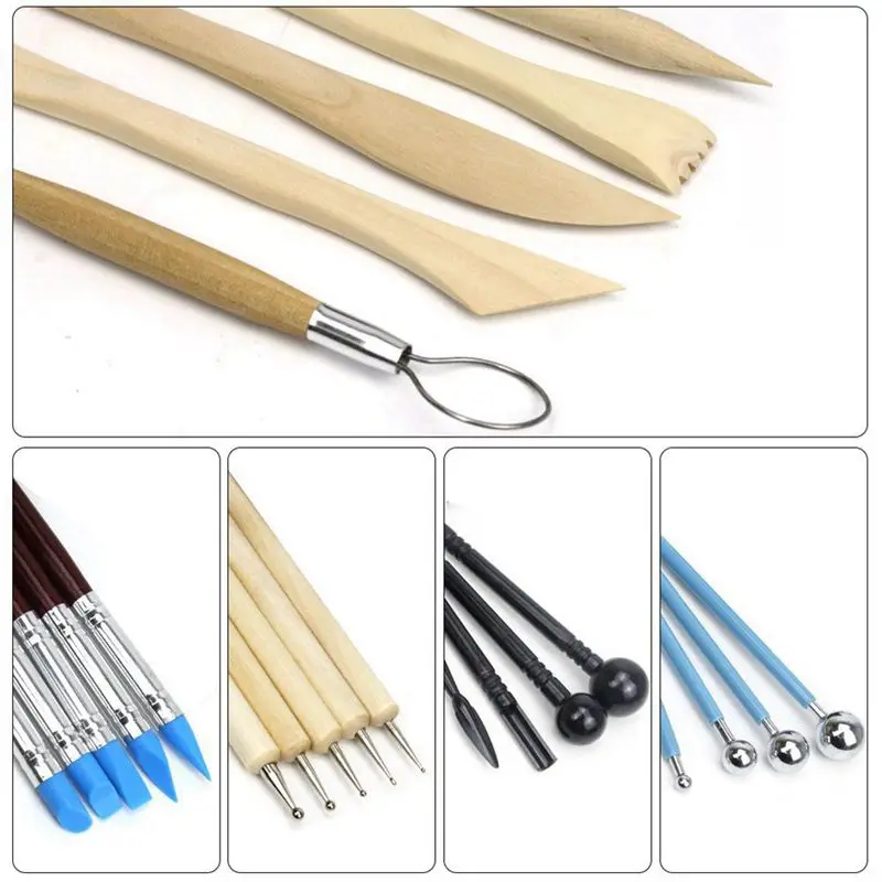 24pcs Ball Stylus Dotting Tools Clay Pottery Modeling Set Carving Rock Painting Kit for Sculpture | Дом и сад