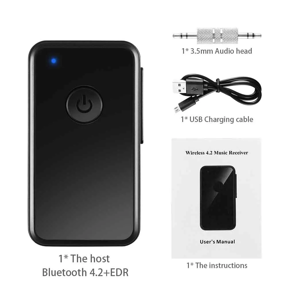 Powstro Универсальный Bluetooth 4 2 аудио приемник 3 5 мм адаптер перезаряжаемый Hands free