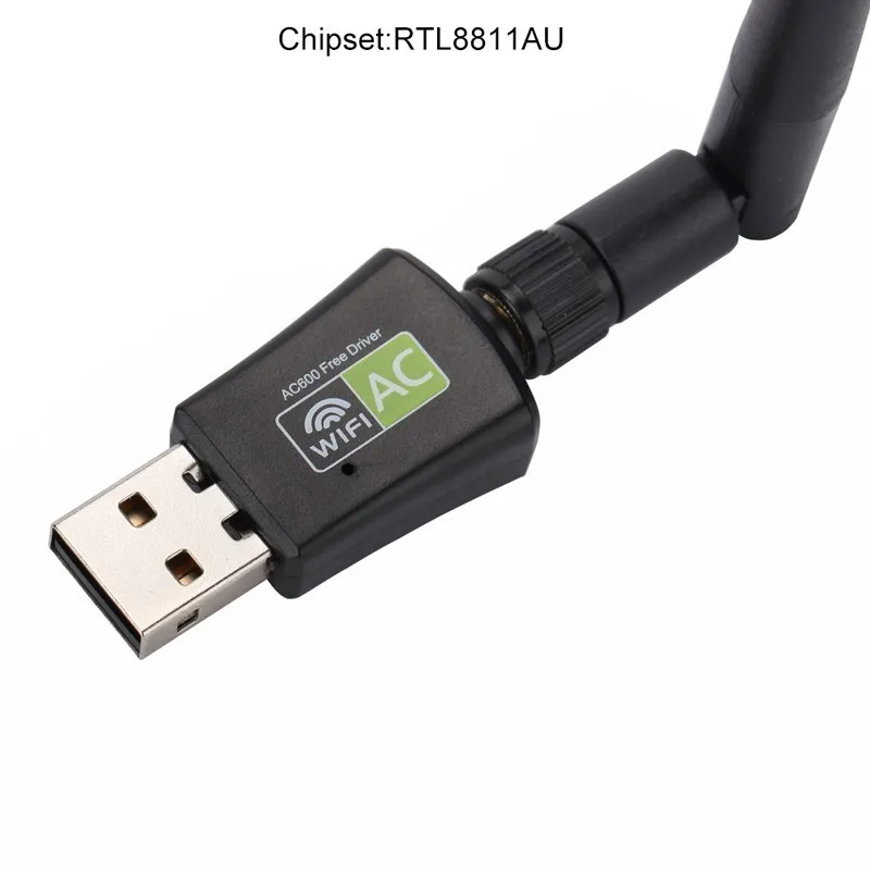 WiFi адаптер 600 Мбит/с USB беспроводной двухдиапазонный Wi Fi с антенной Бесплатный