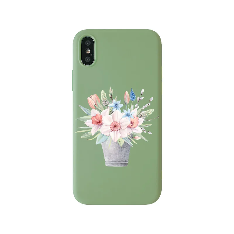 Цветной чехол для телефона в форме кактуса с цветами Iphone XS Max XR X 8 7 6 6S Plus роскошные