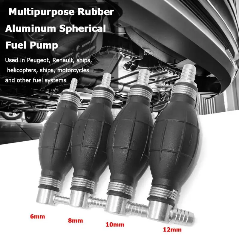 

Car Motorcycle Rubber Aluminum Spherical Hand Fuel Pump Line Diesel Gasoline Primer Bulb for Engine Petrol Tank Connection Rod