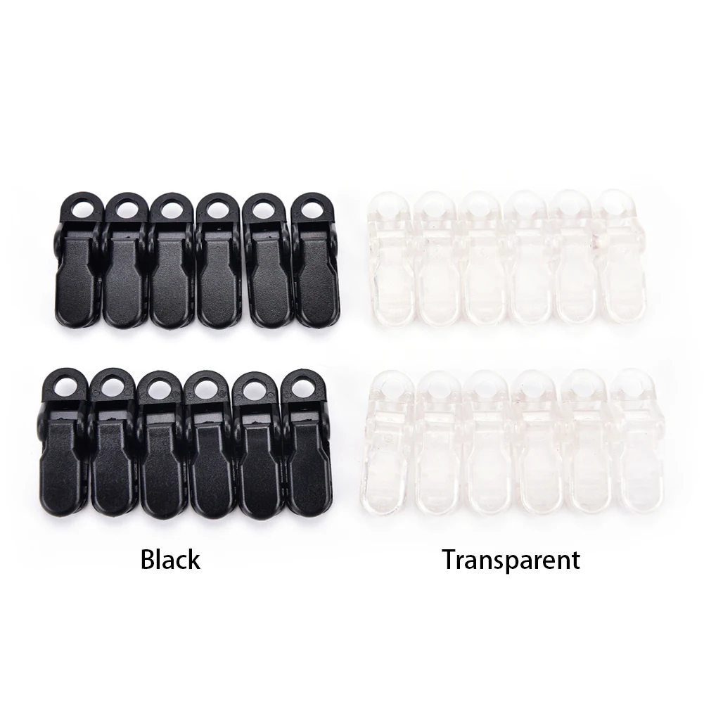 

UxradG Windproof Tarp Clips Awning Clamp Set Instant Clip Tent Camping Accessories on Tarpaulin Eyelets 12Pcs (Transparent)