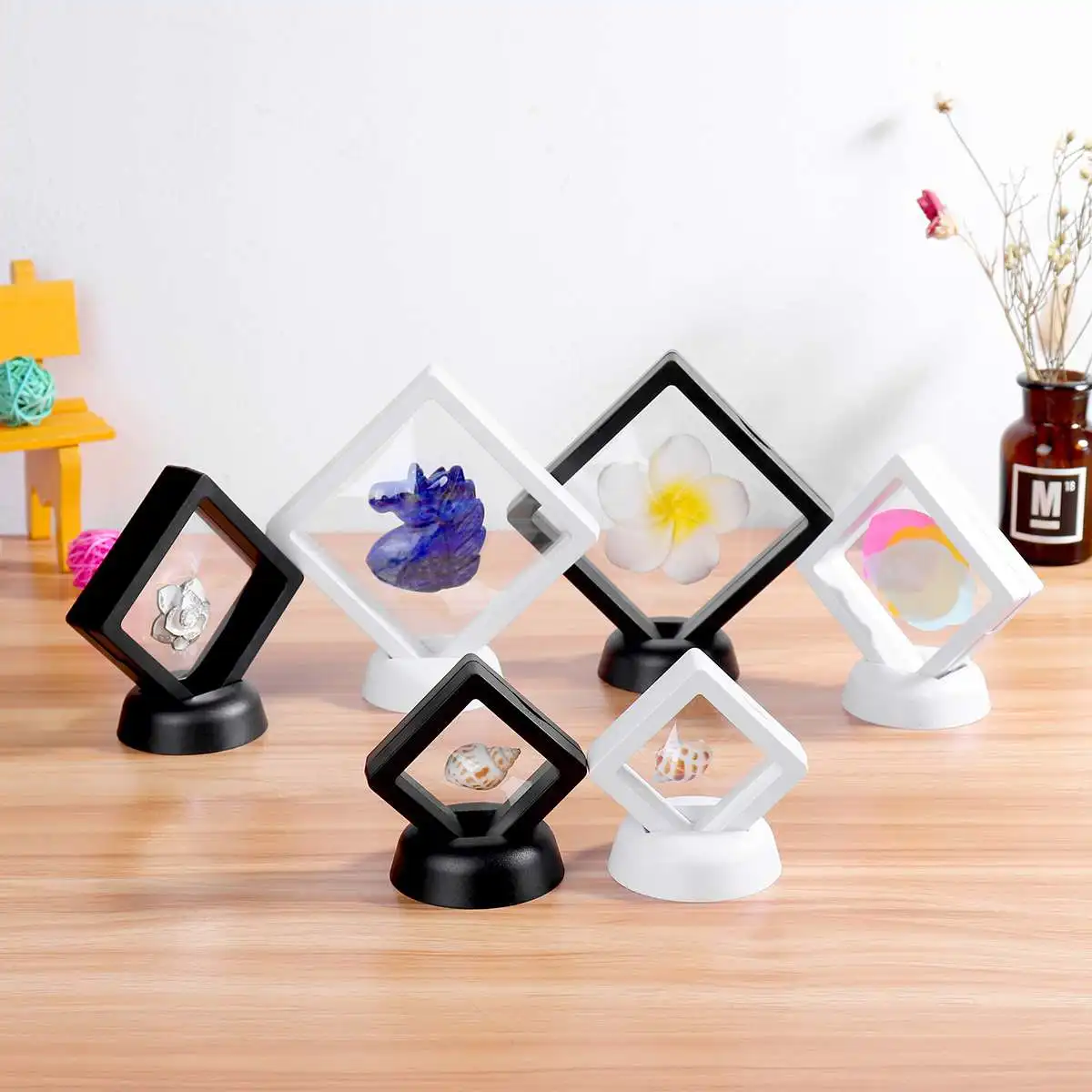 Модный ABS чехол s Display Квадратные 3D альбомы держатель с плавающей рамой черный