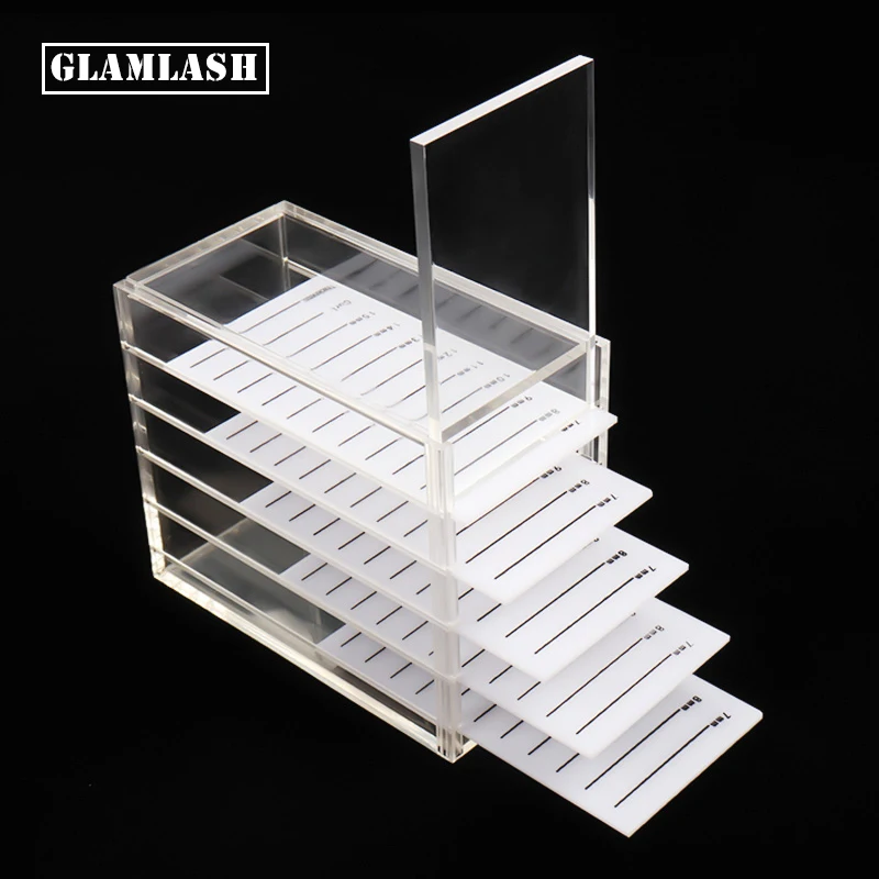 Подставка GLAMLASH для демонстрации накладных ресниц акриловый контейнер хранения 5