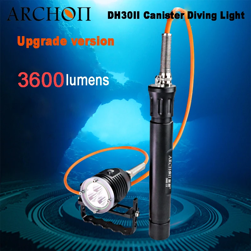 Archon Новый DH30II 3600 люмен канистровый фонарик для дайвинга ручной погружения с