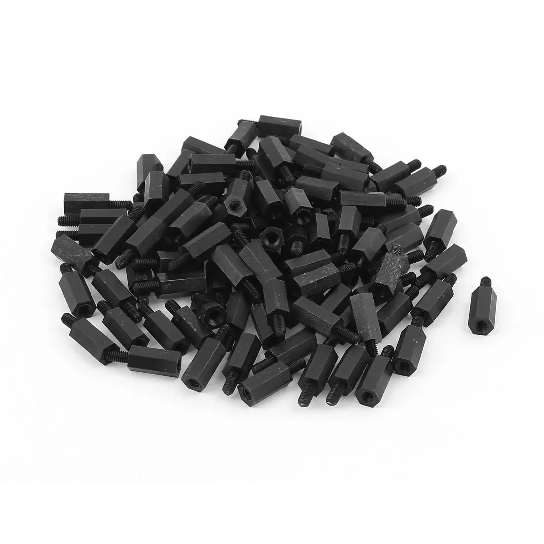 

Promotion! 100pcs Black Hexagon Standoff Spacer M3 12mm+6mm Nylon Spacer Hex Stand-Off Pillar for Motherboard
