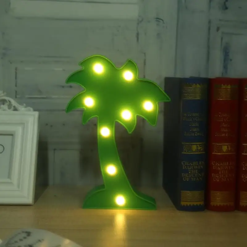 3D ночник LED кокосовое дерево настольная пластиковая лампа рождественское