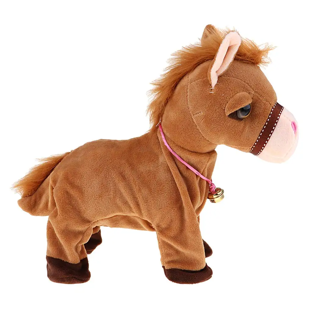 Electronic Simulation Plush Horse Doll Walking Stuffed Toy Educational Toys Birthday Gift for Children Kids Toddler | Игрушки и хобби