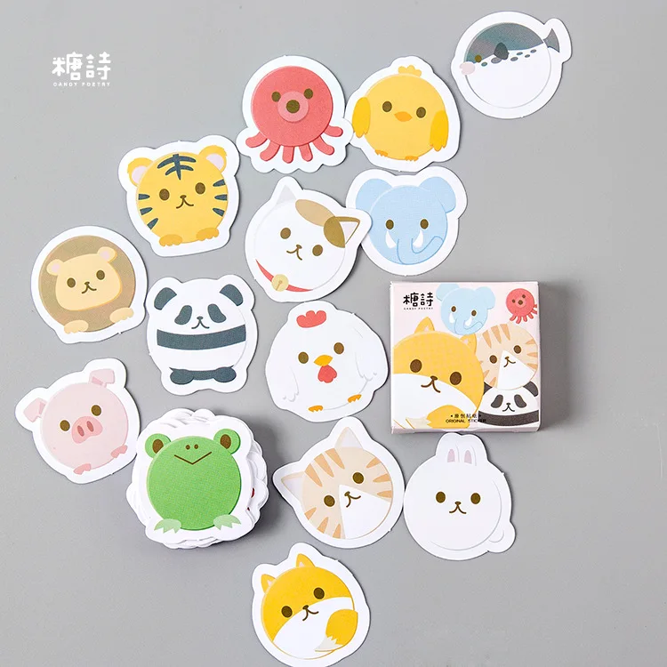Office School Supplies Student 45Pcs Stickers Set Cute Stationery Journal Sticker DIY Scrapbooking Puppy For Agenda 2019 Planner |