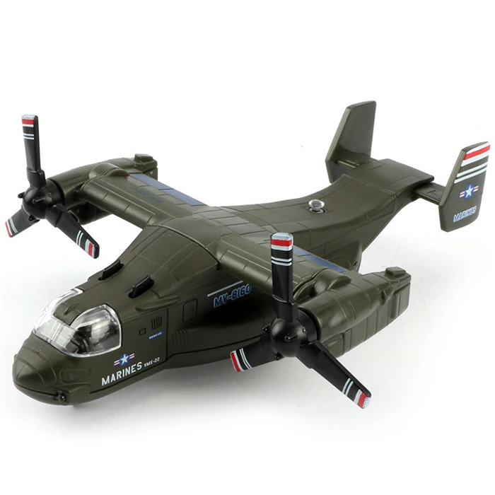Высокая имитация 1: 64 сплав модель самолета Металл V22 Osprey транспортный самолет