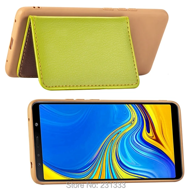 C-ku Leaf Soft TPU Leather Case For Samsung Galaxy A7 2018 J6 J4 PLUS J2 CORE Pocophone F1 ID Card Stand Cover Skin Fashion 1pcs | Мобильные