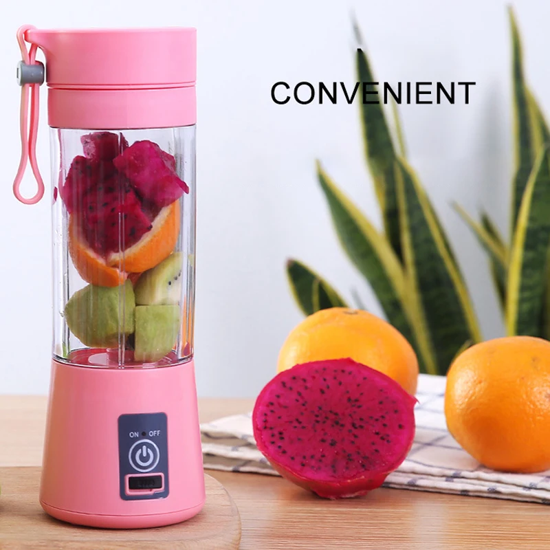 Portable 4 Blades Blender Juicer Cup USB Rechargeable Electric Automatic Vegetable Fruit Citrus Juice Maker Mixer Bottle | Дом и сад