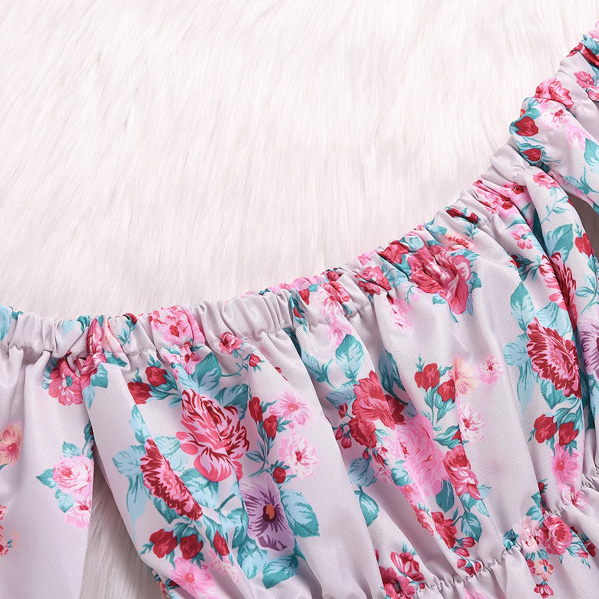 Cute Toddler Baby kids Girl Clothing Dress Floral Off Shoulder Long Sleeve Swing Sunsuit Summer Clothes Girls 3M-4T | Детская одежда и