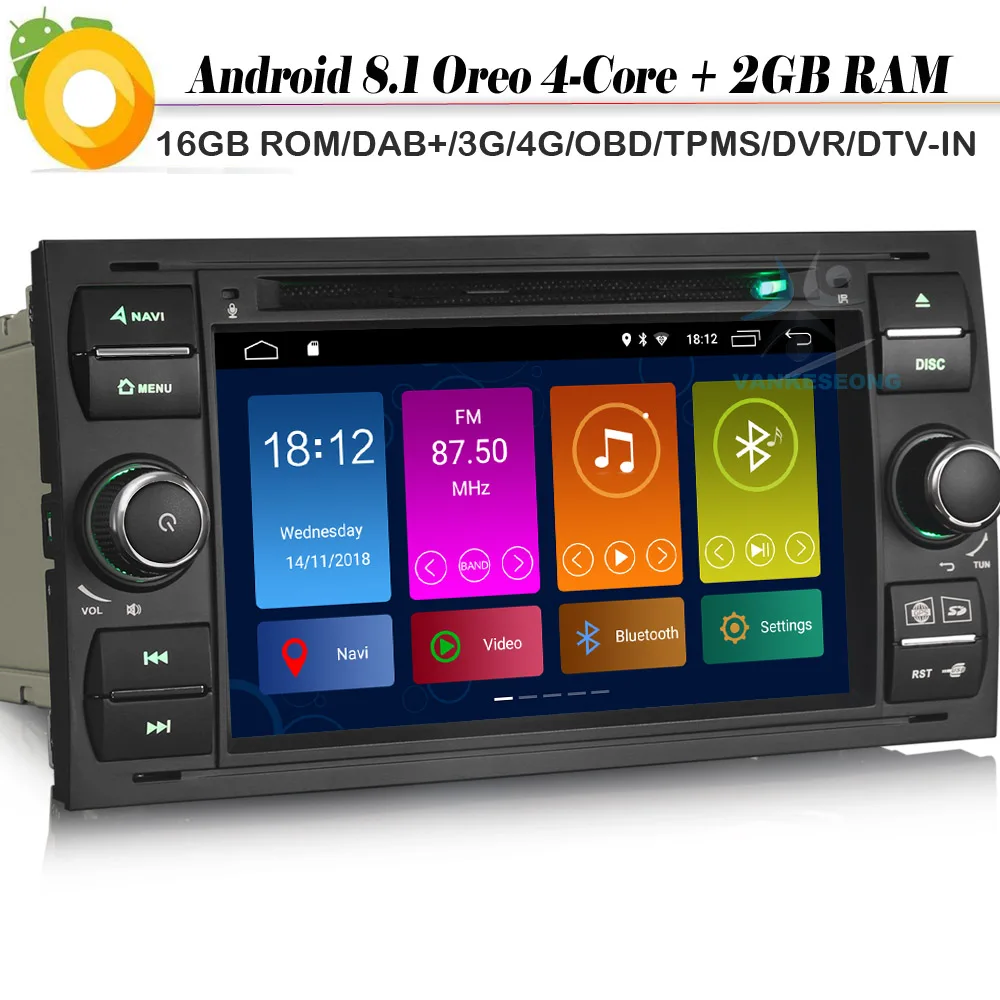 Android 8 1 DAB + авторадио GPS спутниковый навигатор радио WiFi OBD Bluetooth для Ford Focus Transit Fusion C