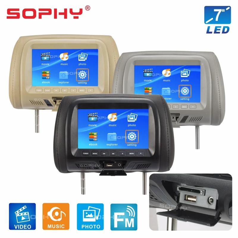 Универсальный монитор для заднего сиденья автомобиля 7 дюймов|headrest monitor|monitor 7car