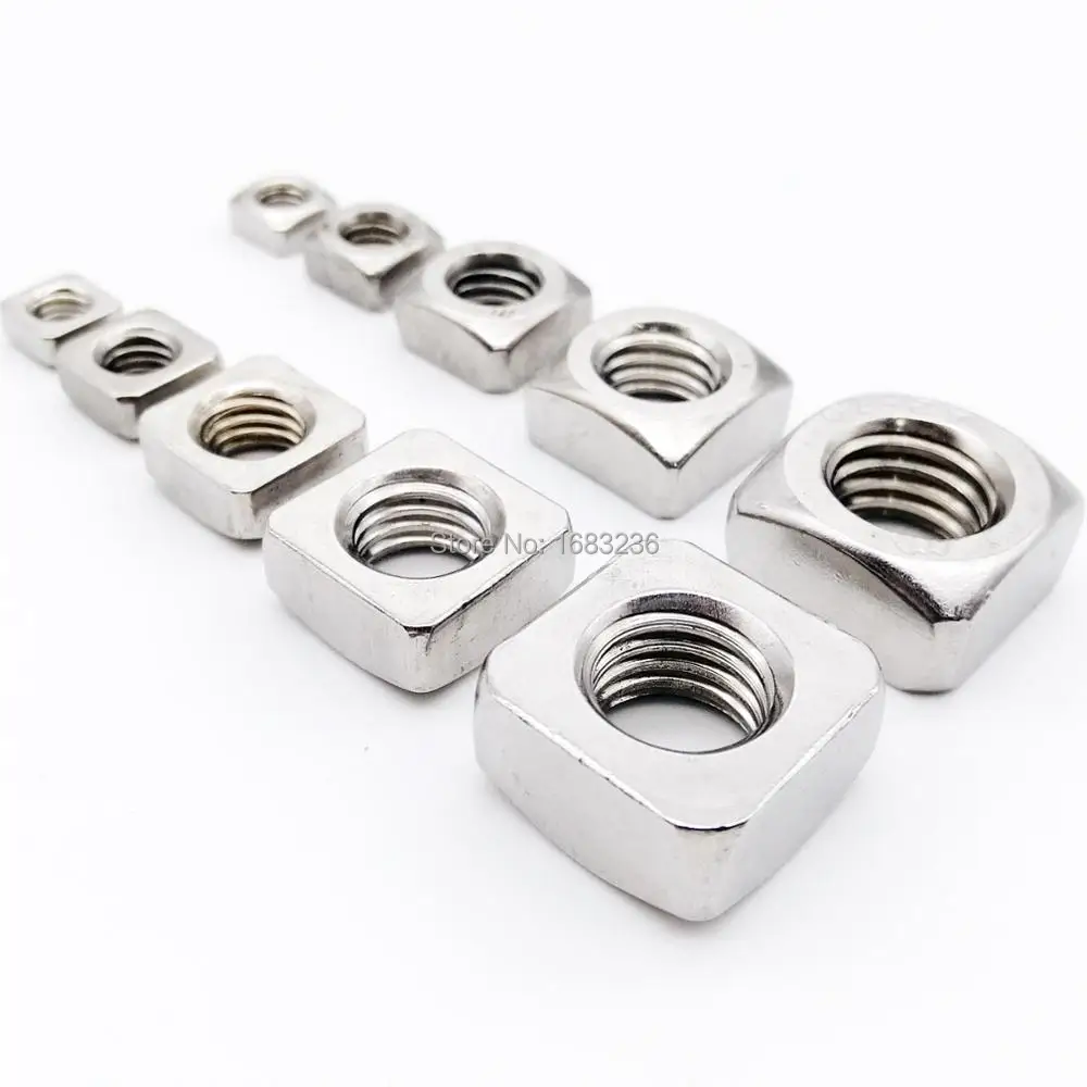 Метрическая Резьбовая квадратная гайка из нержавеющей стали 5/10/50 шт. DIN557 GB39 304 с