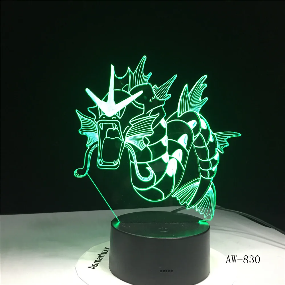 Новинка динозавр рога драковая лампа 3D USB светодиодсветодиодный цвета