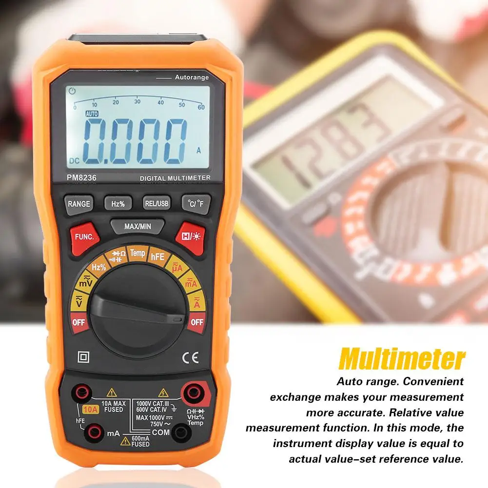 PEAKMETER PM8236 автоматический Диапазон Цифровой мультиметр температурная Емкость