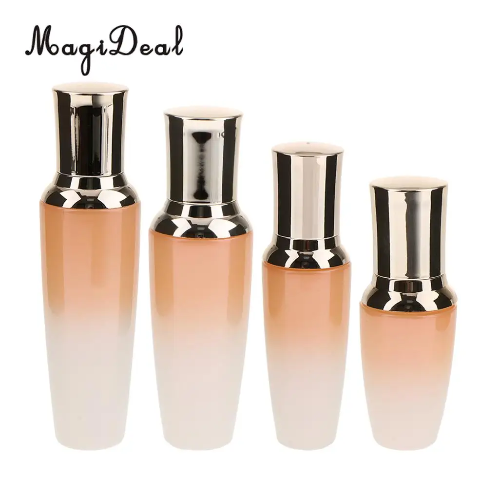 

4 шт./компл. пустая стеклянная бутылка-распылитель Kesoto с насосом, лосьоны для макияжа, контейнер для солнцезащитных банок