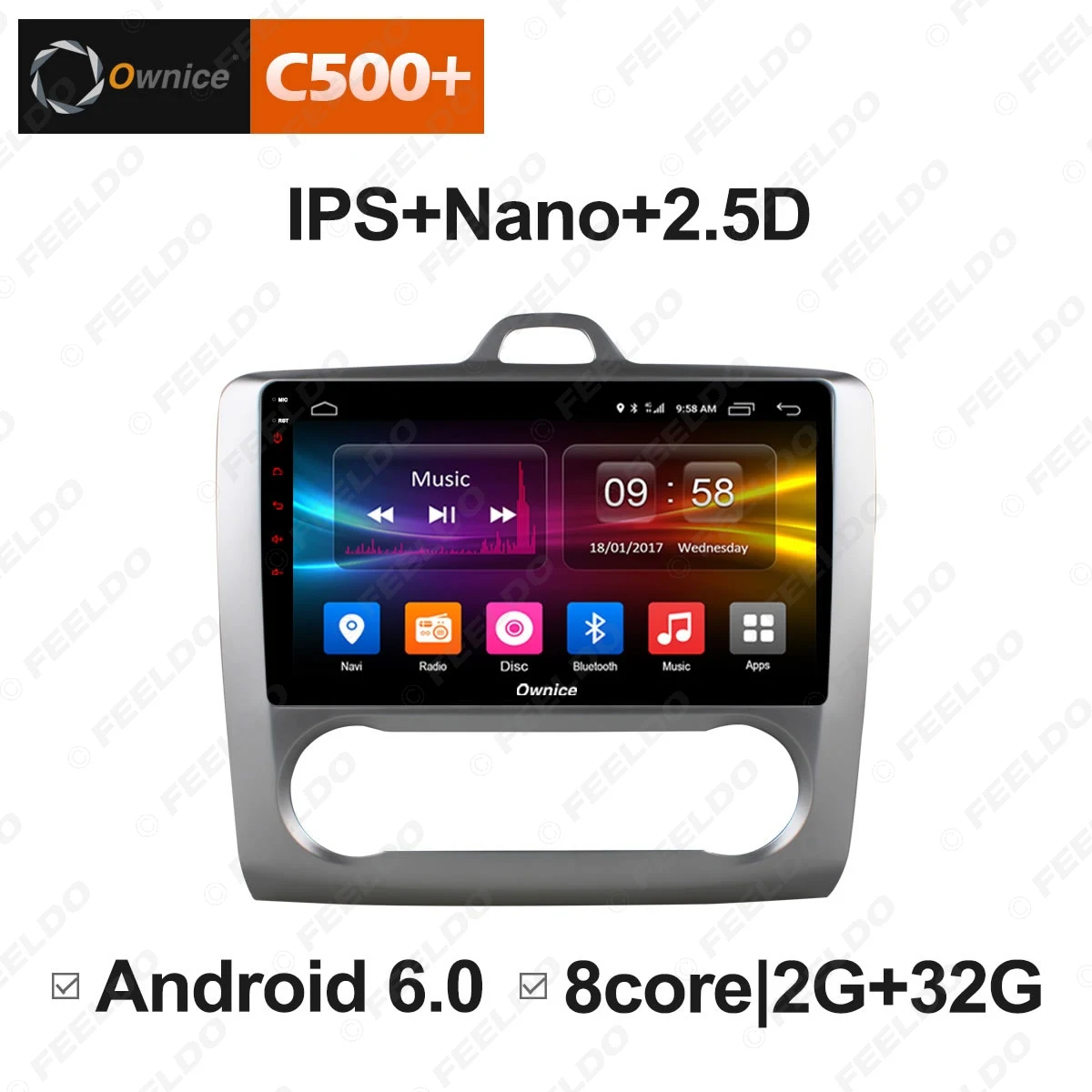 FEELDO 9 &quot2.5D Nano IPS экран Android 6 0 Octa Core/DDR3 2G/32G/4G LTE автомобильный медиаплеер с GPS/FM/AM для
