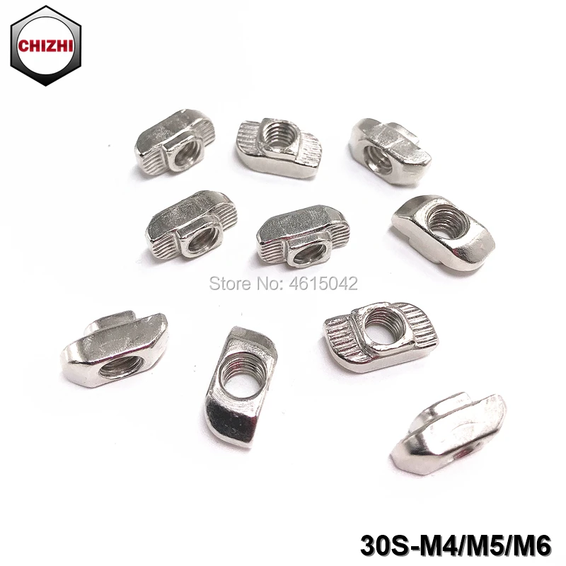 100 шт. M4/M5/M6 Т-образное гнездо 8mm T гайка молотковая ходового винта для Алюминий