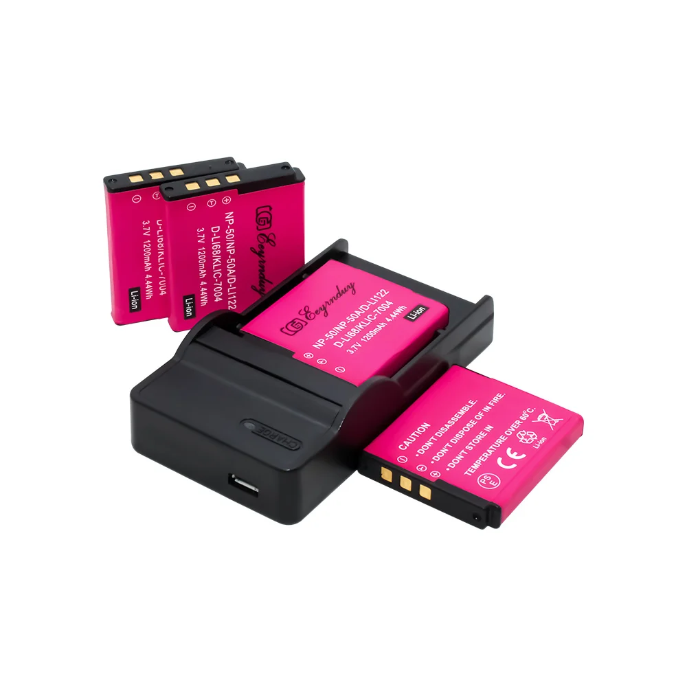 4 шт. D Li68 LI122 NP 50 батарея камеры + 1 usb зарядное устройство для Pentax Optio A36 S12 VS20 Q10