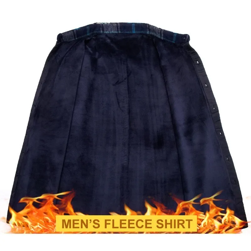 Зимние мужские рубашки в клетку с длинным рукавом camisa masculina теплая рубашка