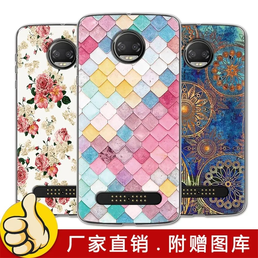 New Arrival Phone case For Moto Z2 Force (Z 2018) 5.5-inch Fashion Design Art Painted TPU Soft Case Silicone Cover |