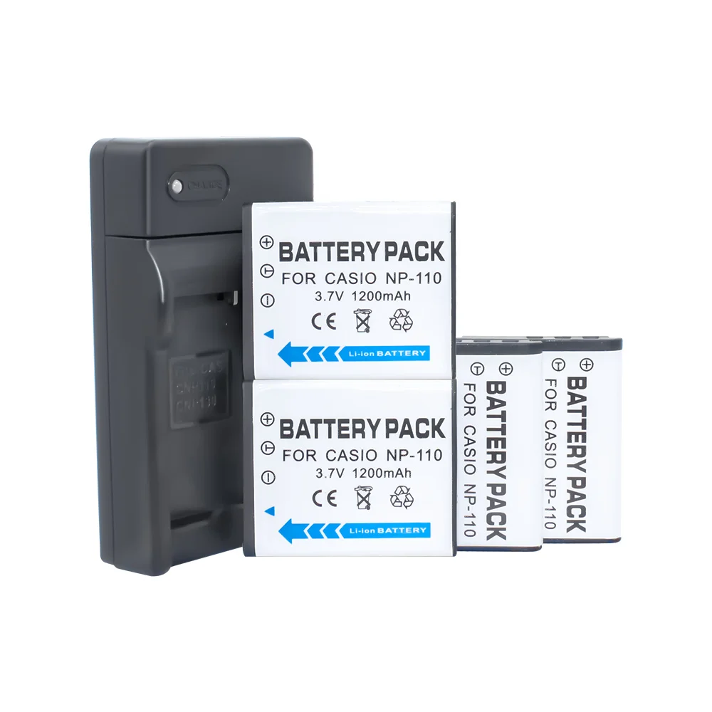 CNP 110/BN VG212U литиевая батарея (4 Pack) + USB зарядное устройство для JVC GZ V515BEU V675 V570