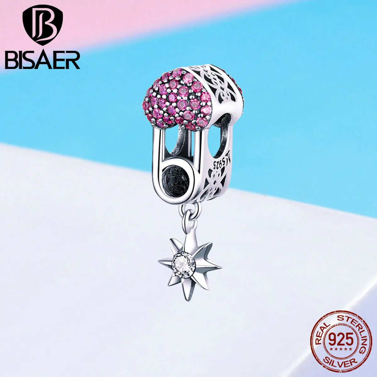BISAER хит продаж очаровательные 925 Оригинальные милые красочные заколки для
