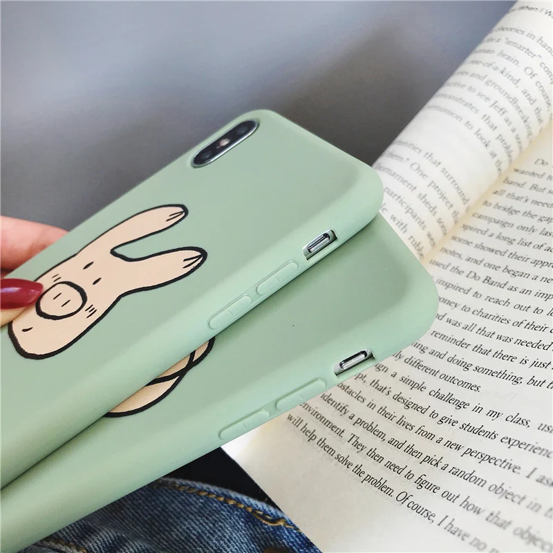 Lovebay Телефон чехол для iPhone 6 6s 7 8 плюс X XR XS Max милый мультфильм свинья мятно зеленый