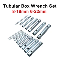 6pc10pc metric tubular box wrench set 8 19mm 6 22mm tube bar spark plug spanner steel double ended for automotive plumb repair
