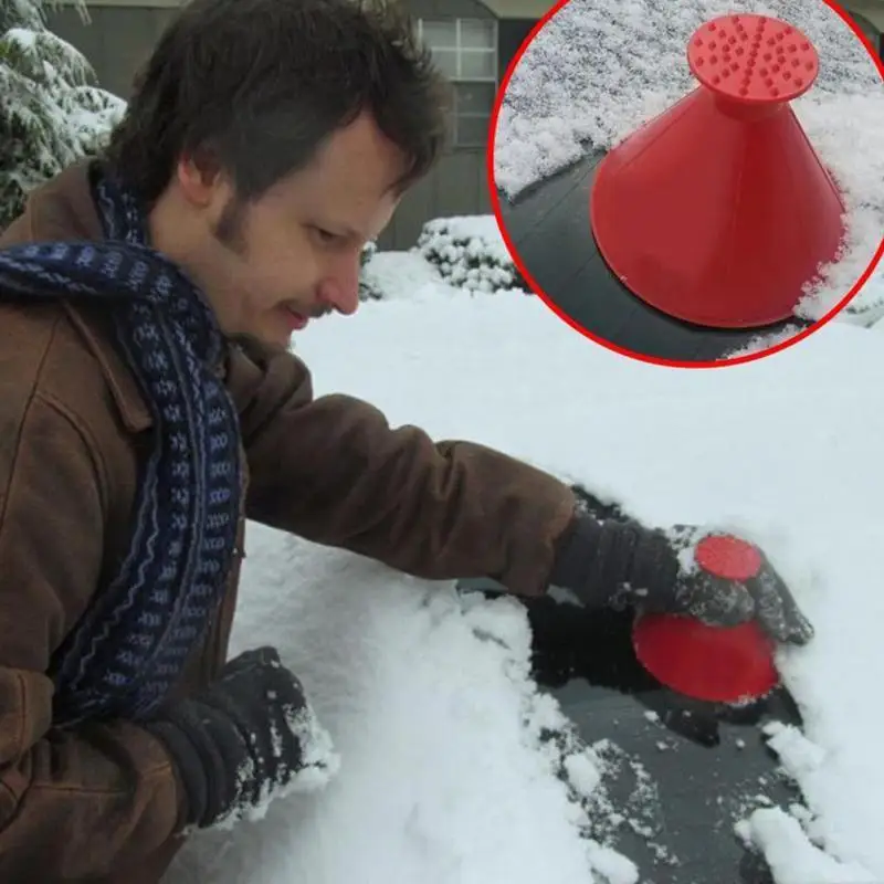 Window glass cleaning tool scraper Outdoor Funnel Windshield Magic home Snow Remover Car Tool Cone Shaped Ice Scraper 4 Colors | Дом и сад