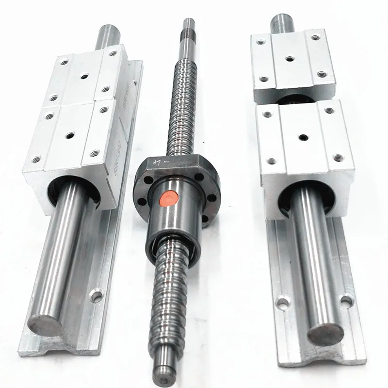 SBR16sets: 16 мм линейная направляющая с SBR16UU зеркальная + 3 шариковых винта RM1605 BKBF12 DSG16H