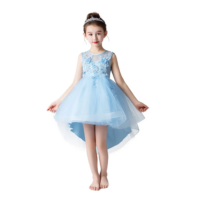 evening party fishtail dress age for 4-14 yrs little girl white lace flower girls dresses 2019 graduation gown kids frock | Детская