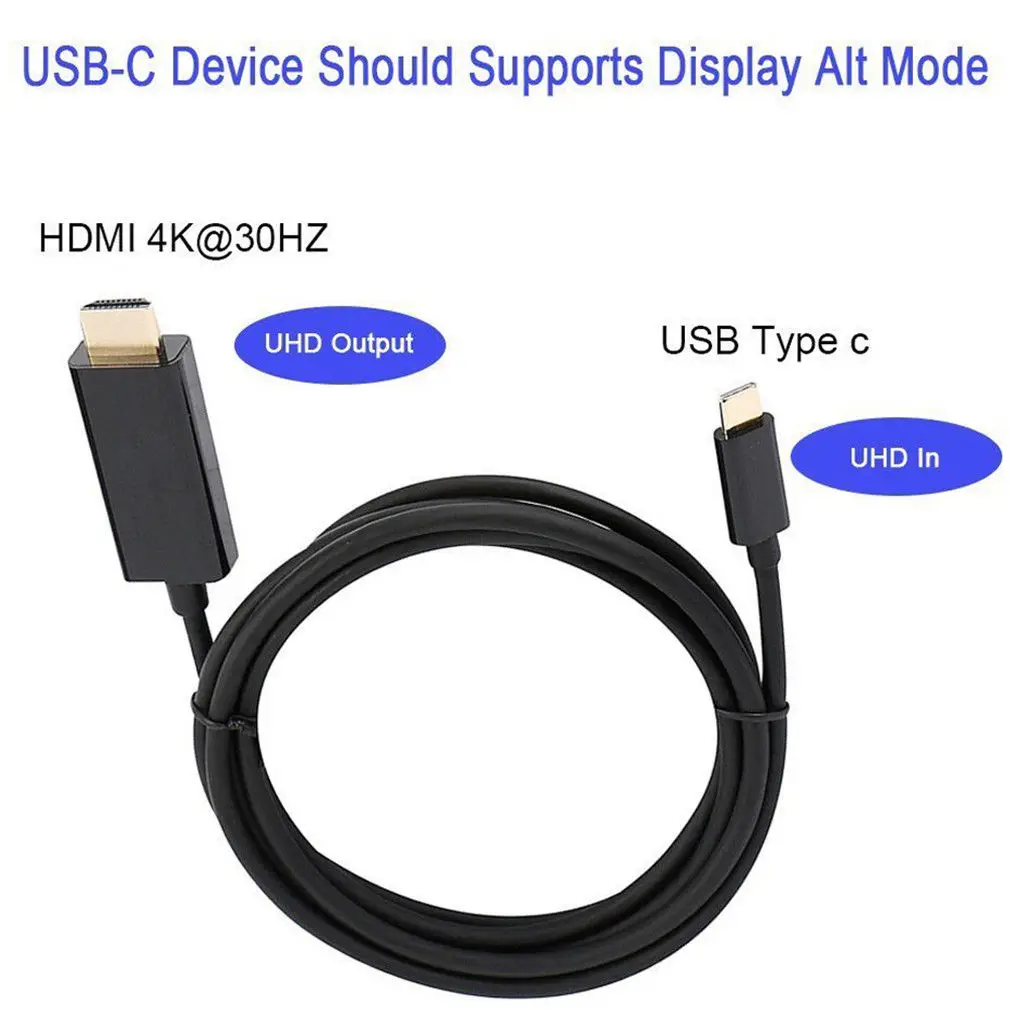 Горячий-Type-c видео кабель USB3.1 тип-c к HDMI 6 футов USB 3 1 (Thunderbolt совместимый) для