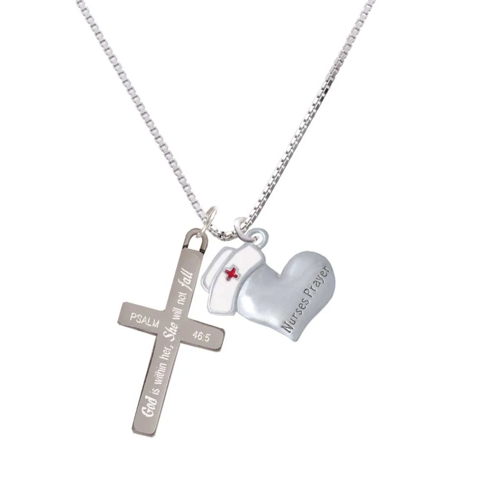 Молитва медсестры сердце исцеляющая рука она не падет крест ожерелье|Подвески| |