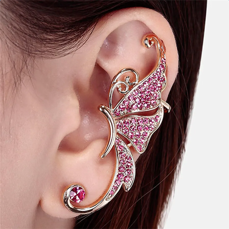 Butterfly Earrings Elf No Holes Ear Clip Hook Female | Украшения и аксессуары