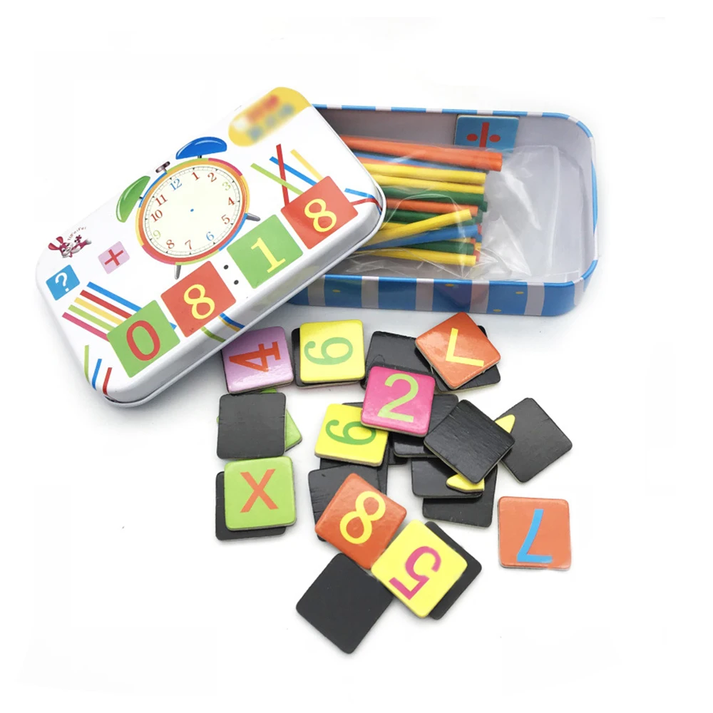 1 Set Wooden Math Learning Toy Numbers Counting Sticks Mathematics Teaching Letters Digit Blocks Early Educational | Игрушки и хобби