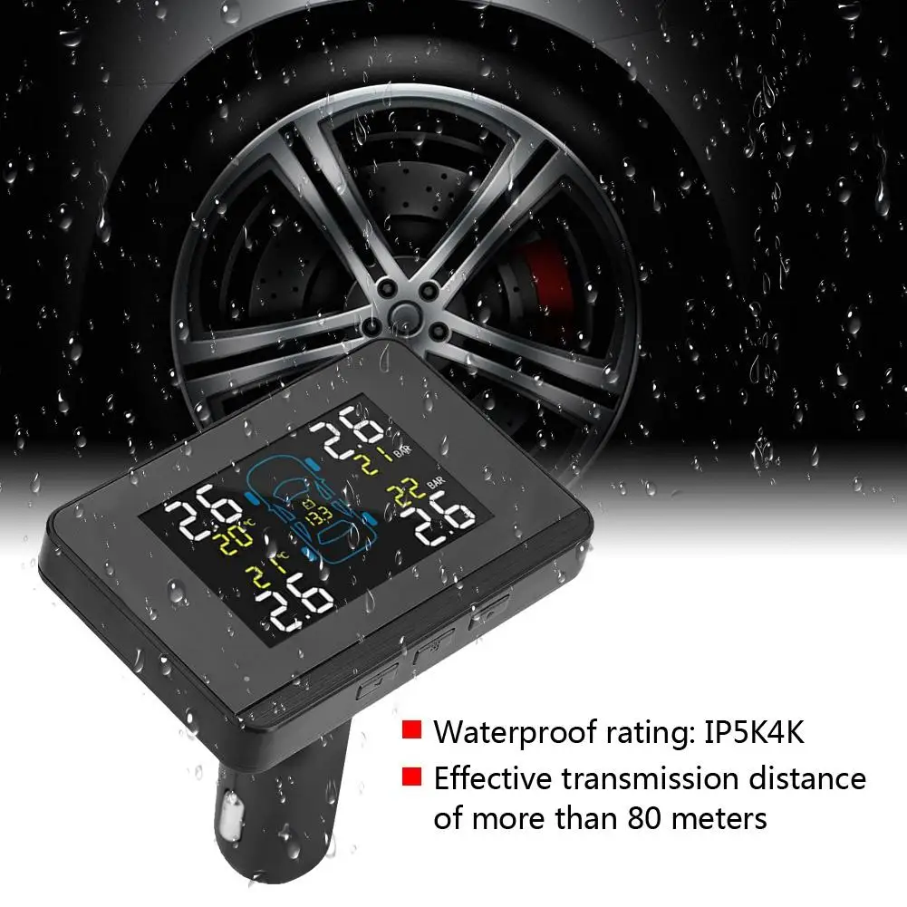 Автомобильный TPMS система контроля давления в шинах ЖК-прикуриватель USB зарядное