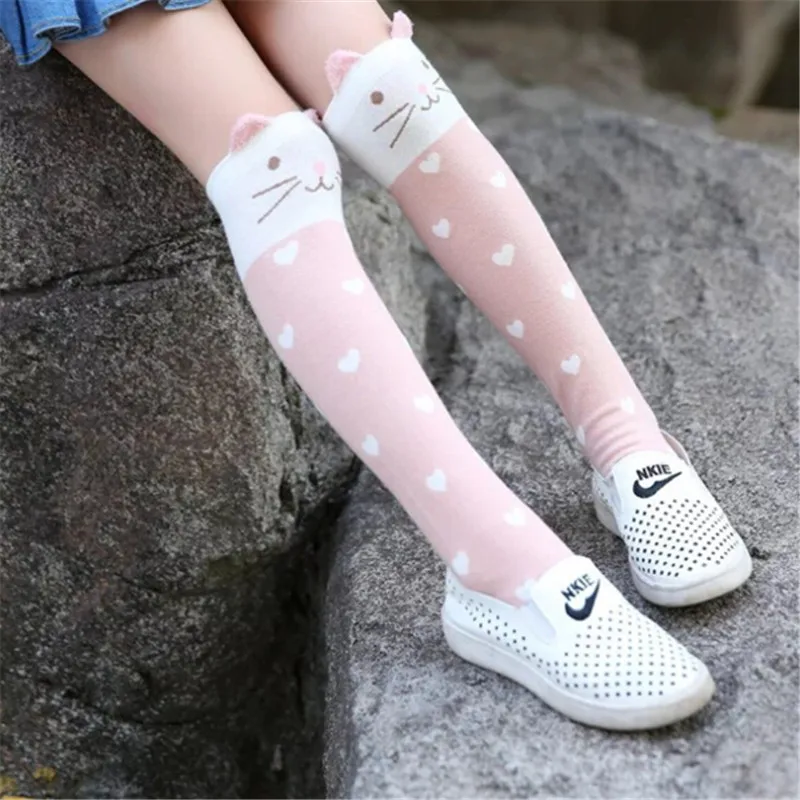 2018 чулки для девочек модные плотные детские до колена с милым мультяшным