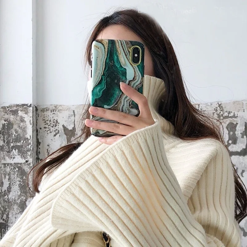 Личность Мрамор Chic золото чехол для iPhone X XR XS Max 6 6s 7 8 плюс мягким акварельным