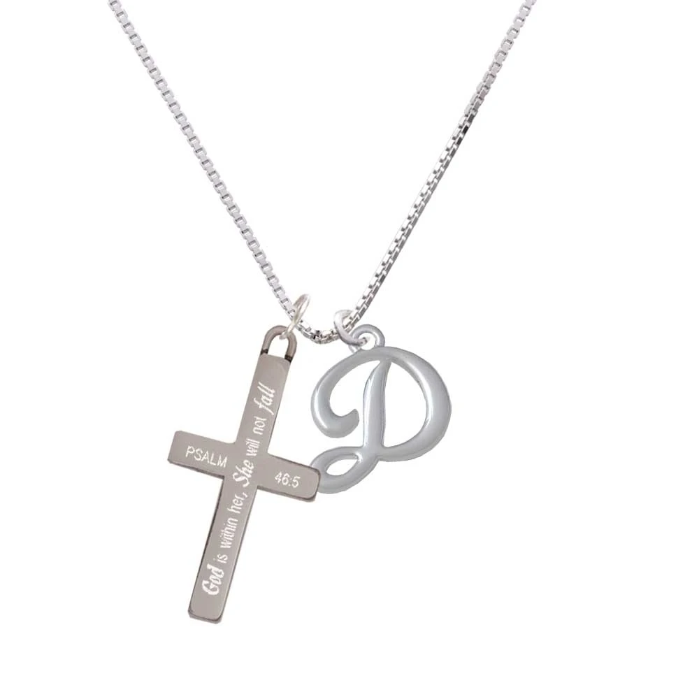 Маленький Gelato сценарий начальный D она не будет падать крест ожерелье|Подвески| |