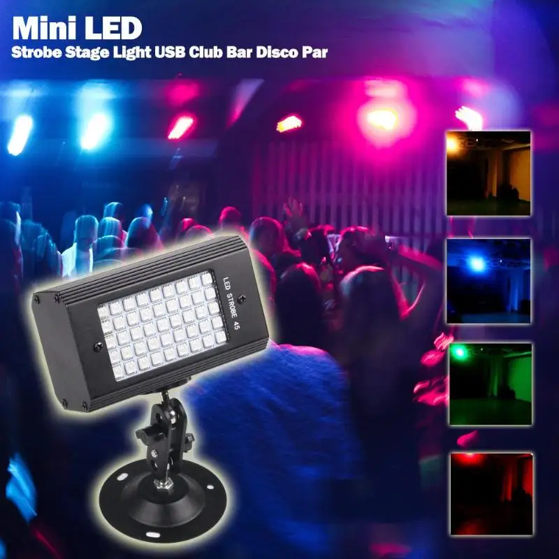 Мини 45LED стробоскоп сценический свет USB звук активированный диско КТВ Вечеринка