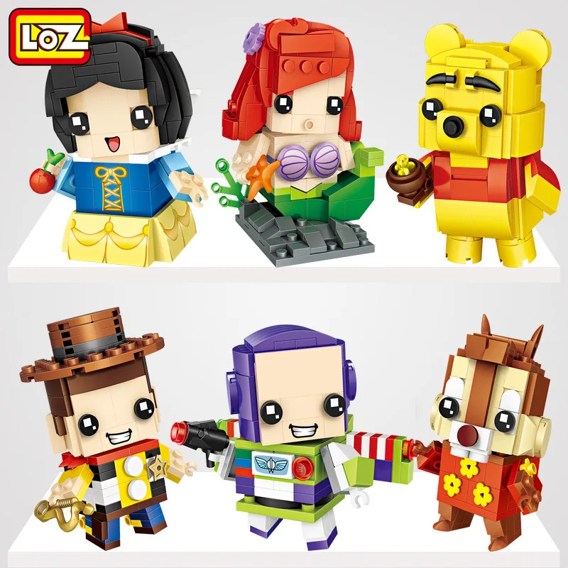 Лоз мини блоки Мультфильм Русалка модель DIy развивающая игрушка маленький аниме