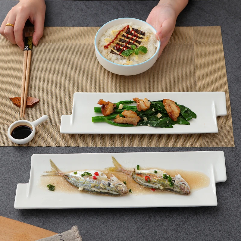2019 модная длинная тарелка для суши курицы десерта торта японская посуда маятник